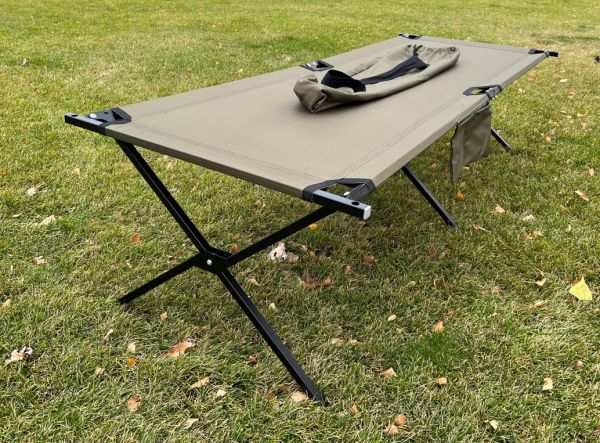 Folding army bad size 206x72 cm with pocket and cover Olive